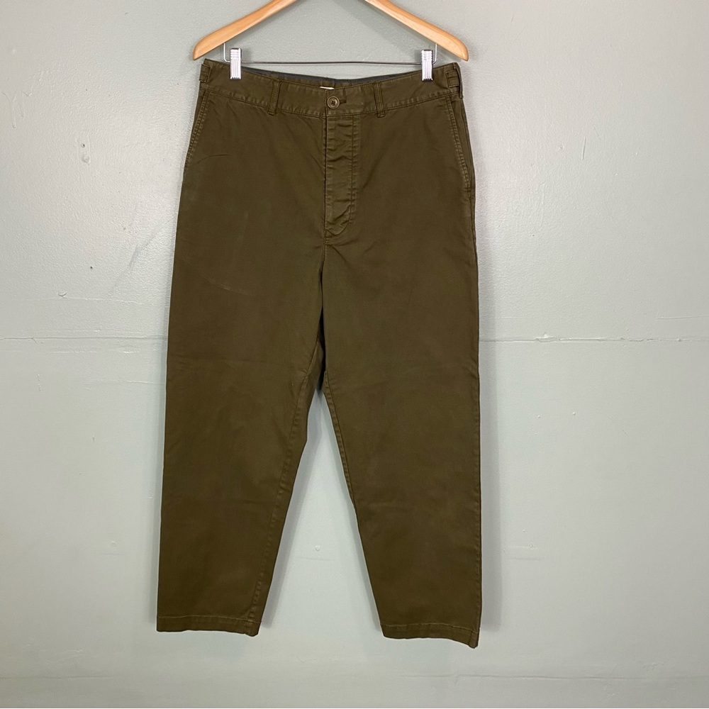 Alex Mill Olive Straight-Leg High Rise Pants